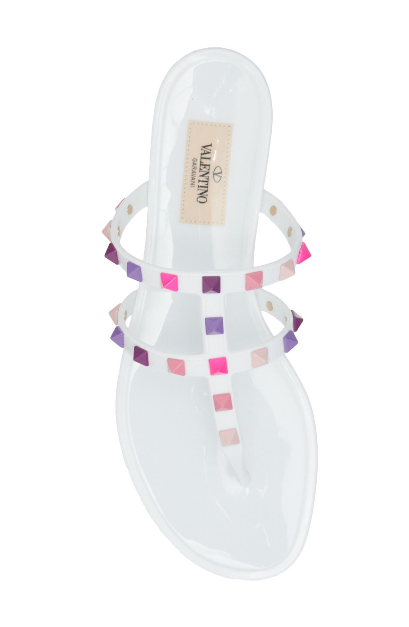 Valentino Garavani Rockstud Jelly Flip Flop, Alternate, color, 