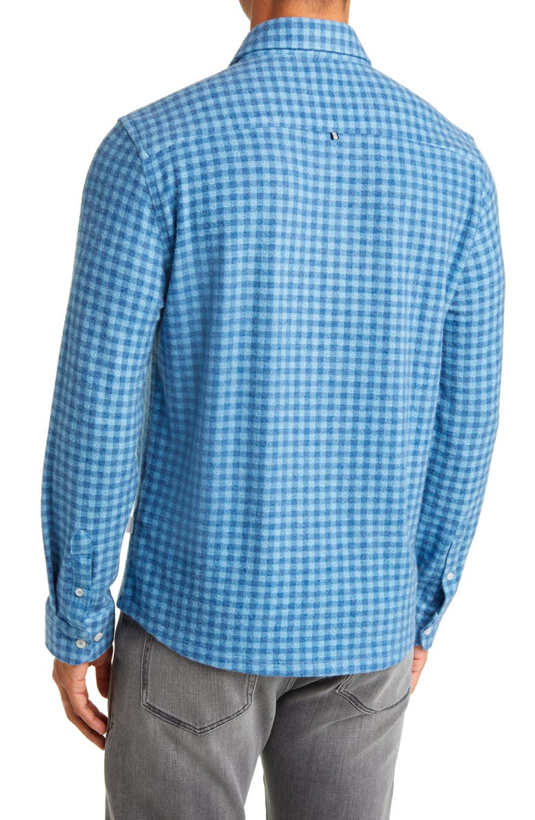 Stone Rose Gingham Check Wrinkle Resistant Tech Fleece Button-Up Shirt, Alternate, color,
