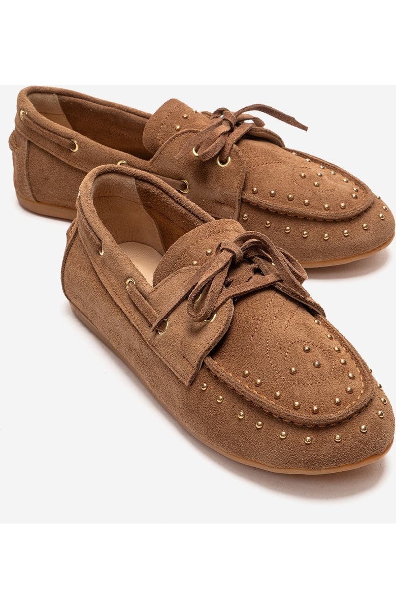 Forever & Always Shoes Cuesta Leather Lace Up Loafer, Main, color, Cognac Suede