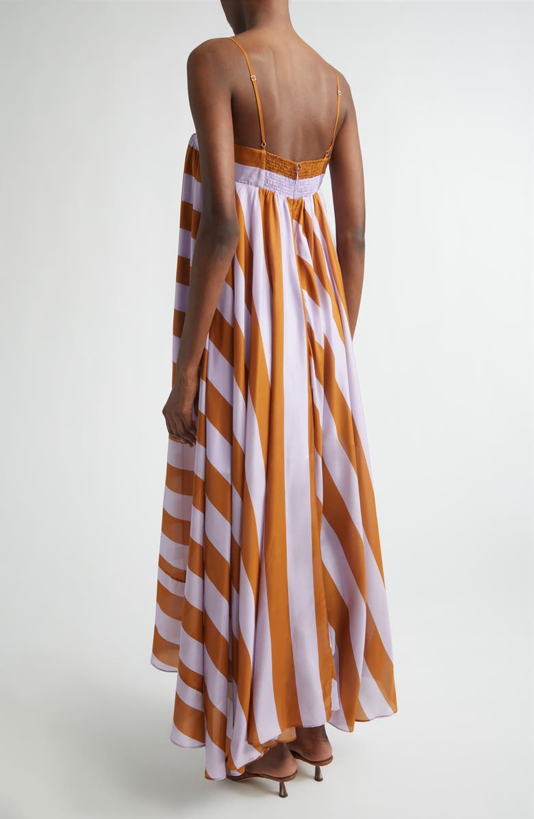 Zimmermann Indra Stripe Silk Maxi Dress, Alternate, color, Lilac Tan