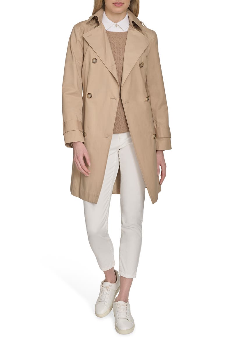 Water Resistant Trench Coat with Removable Hood, Alternate, color, KHAKI