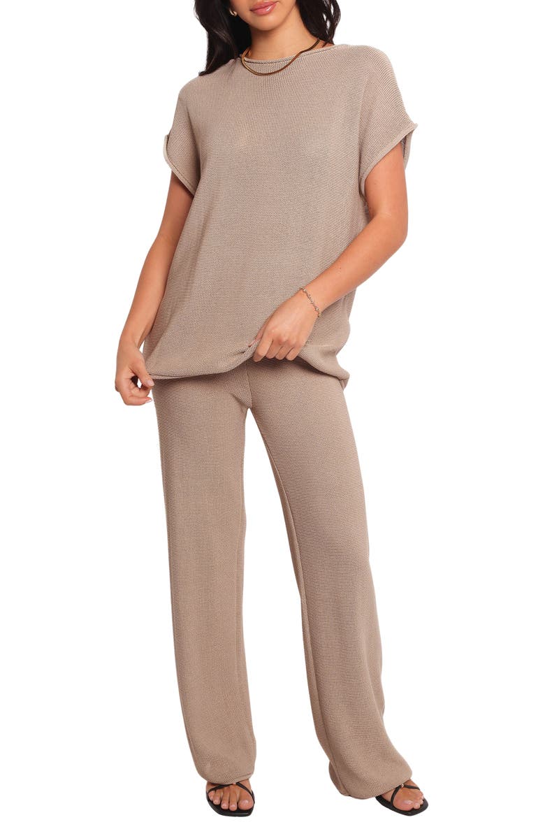 Petal & Pup Stassia Knit Top & Pants Set, Main, color, Brown