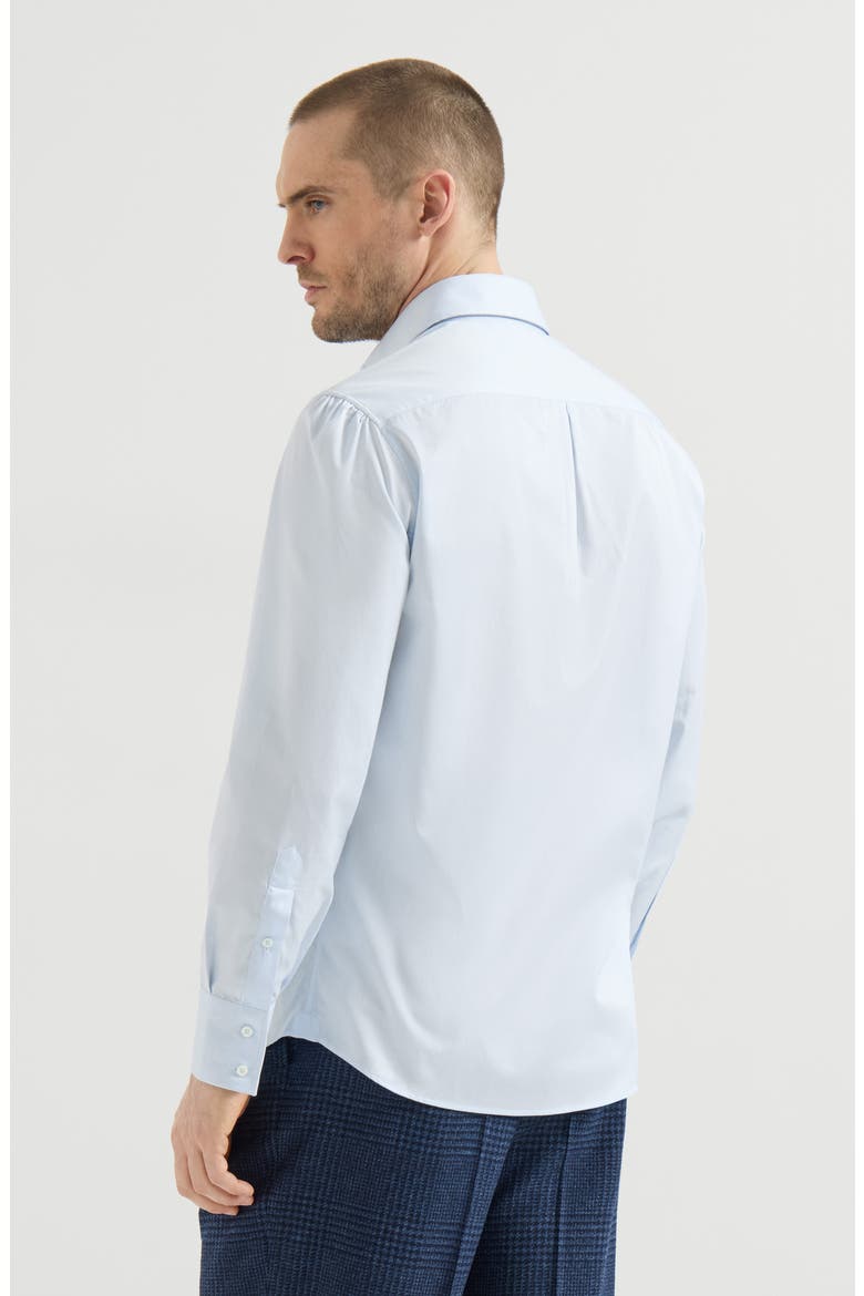 Twill shirt with spread collar, Alternate, color, Azure