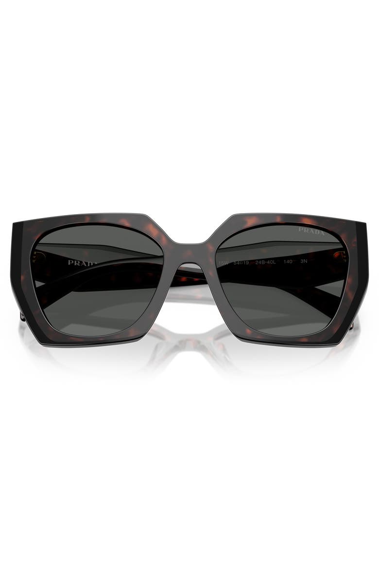 Prada 54mm Geometric Sunglasses, Alternate, color, Black Grey