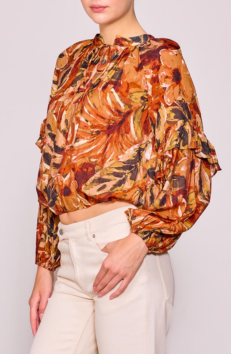 MELLODAY Print Woven Top, Alternate, color, Rust Multi