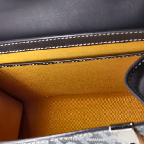 Pre-owned Goyard Goyard Saigon Top Handle Bag Coated Canvas With Leather Pm In Gray