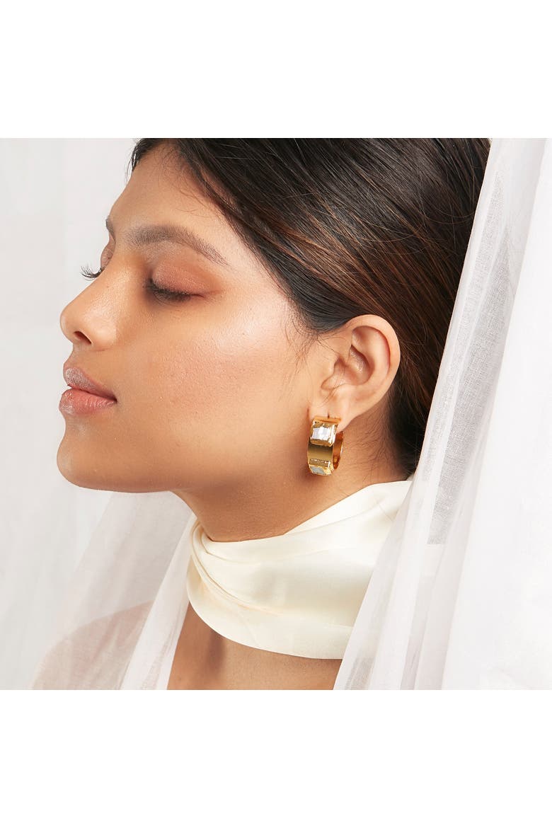 Lune Hoops, Alternate, color, Gold Plated