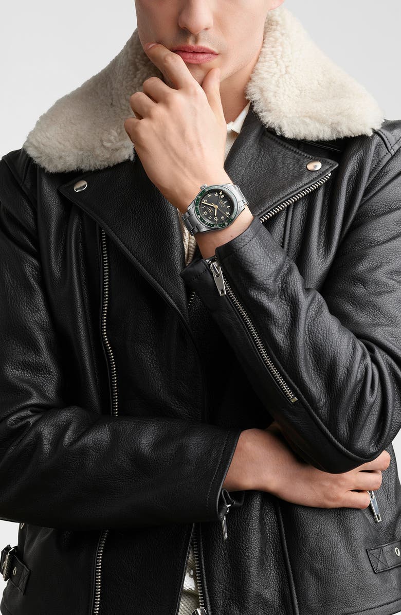 Longines Spirit Zulu Bracelet Watch, 42mm, Alternate, color, Green