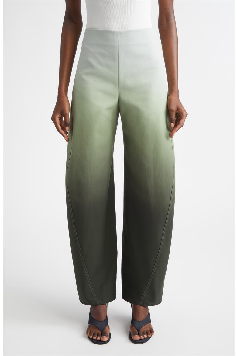 Gradient Twisted Seam Round Trousers, Main, color, VERT DE GRIS