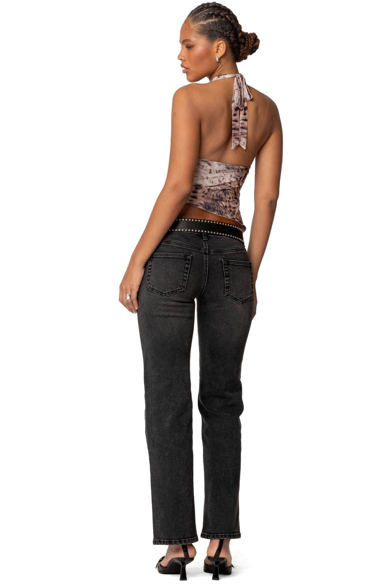 Leopard Print Asymmetric Mesh Halter Top, Alternate, color, LEOPARD