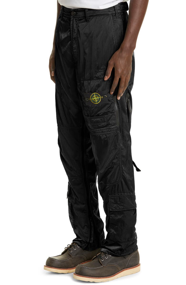 Stone Island Logo Patch Nylon Cargo Pants, Alternate, color, 