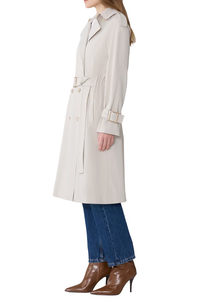 Becky Double Breasted Trench Coat, Alternate, color, LIGHT OAK