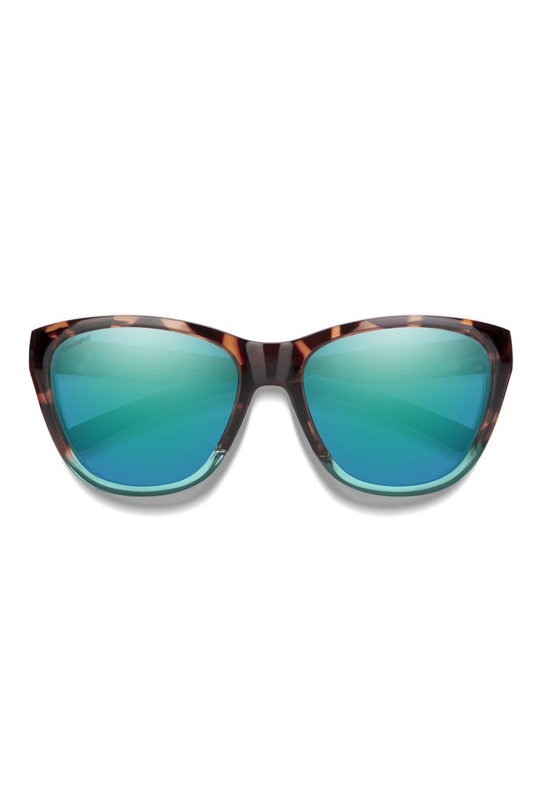 Shoal 58mm ChromaPop Polarized Wraparound Sunglasses, Main, color, OPAL FADE / CHROMAPOP POLARIZED OPAL MIRROR