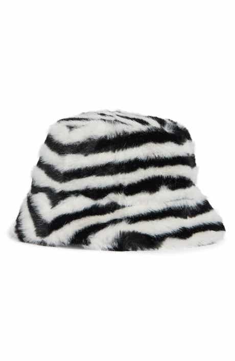 Zebra Faux Fur Bucket Hat