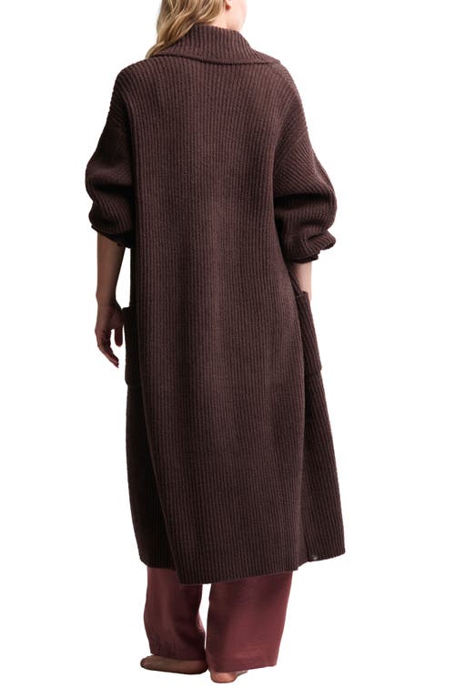 Barefoot Dreams Cozychic® Rib Longline Cardigan In Brown