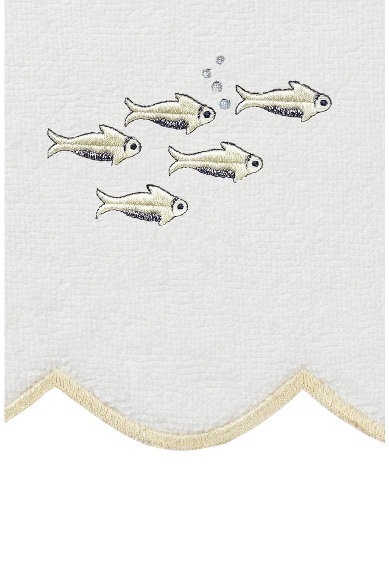 Fish School Scallop 3-Piece Hand Towel Set, Alternate, color, WHITE/ BEIGE