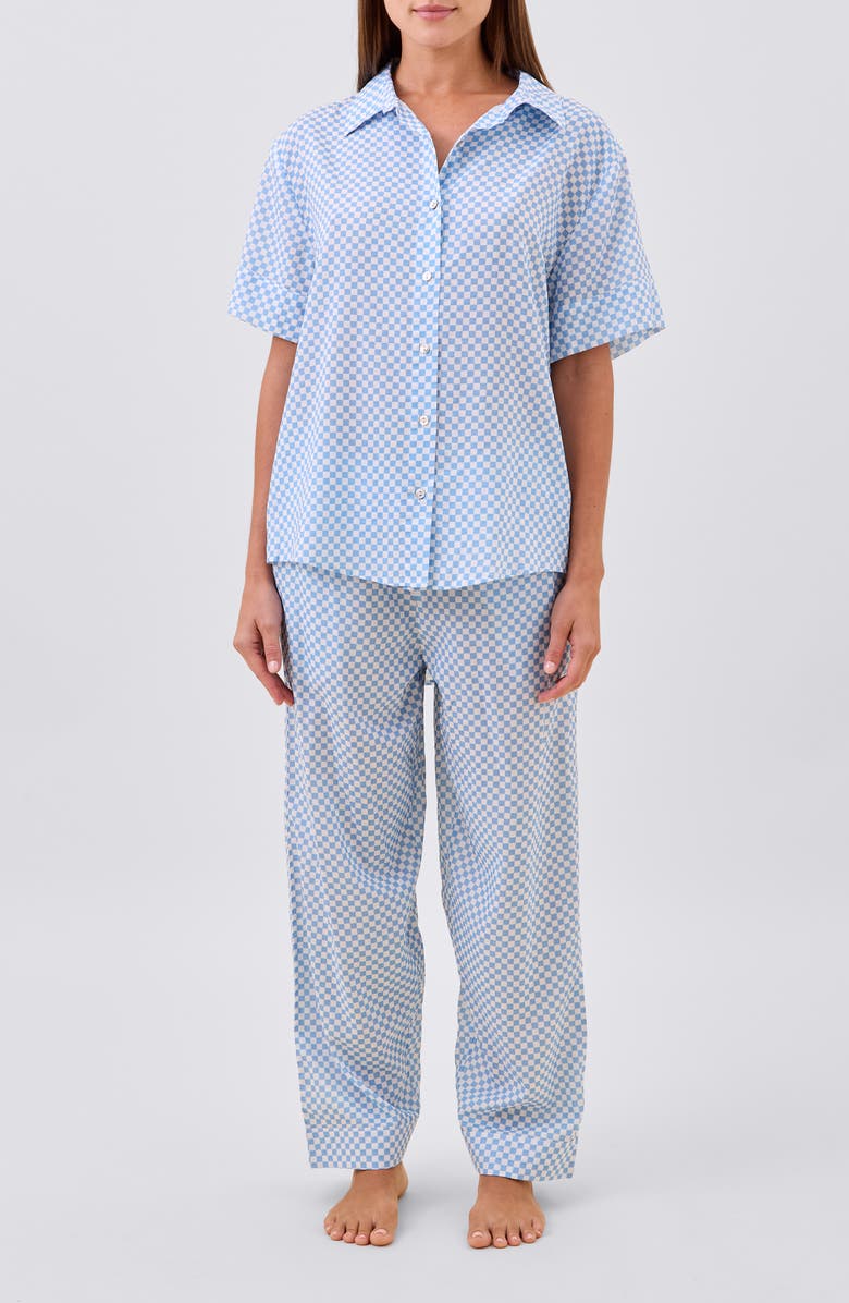 Papinelle Anais Cotton Blend Pajamas, Main, color, Clear Sky