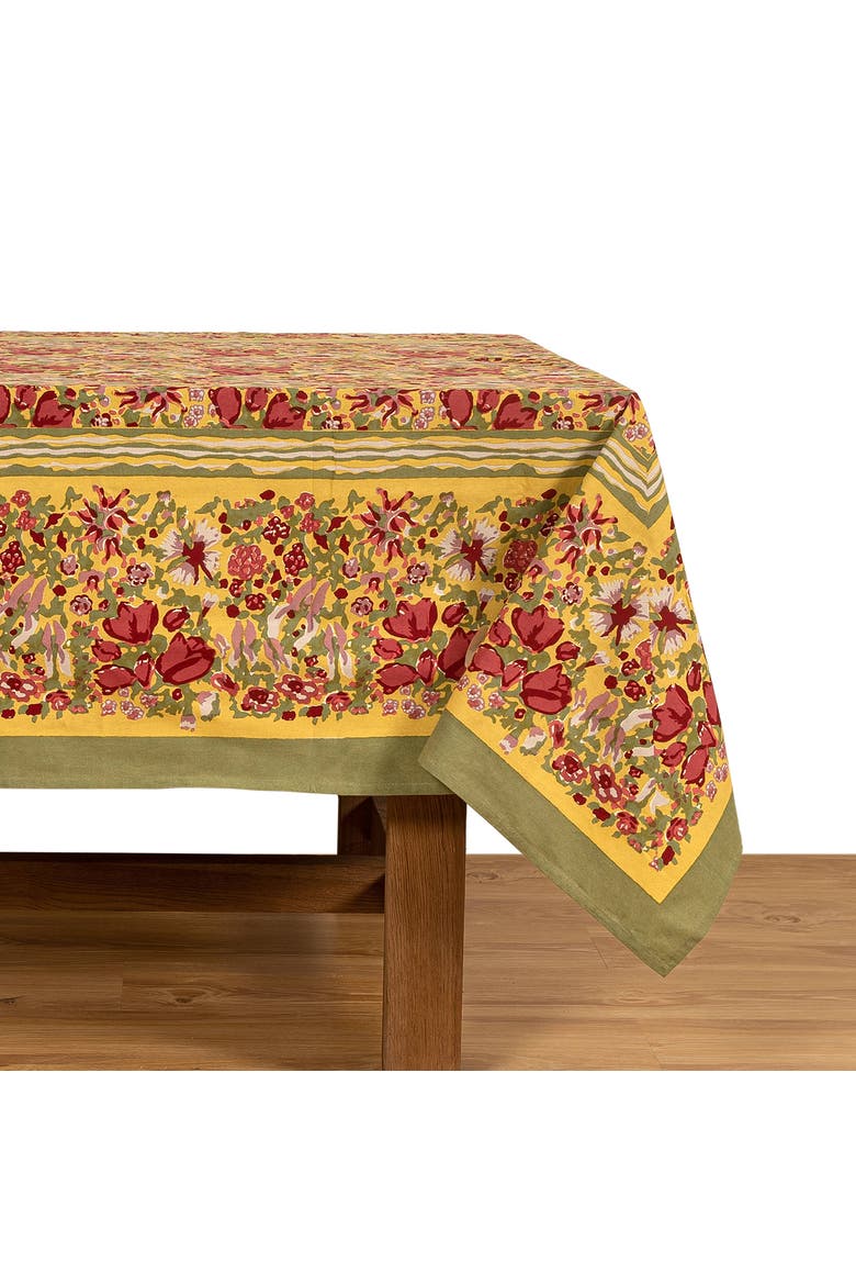 Jardin Tablecloth, Main, color, Red/Green 71" x 128"