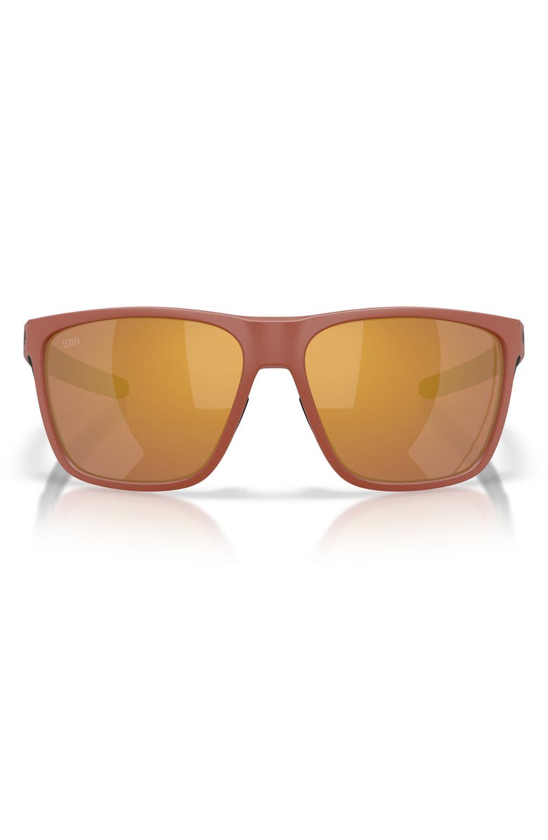 Costa Del Mar 62mm Ferg X-Large Polarized Pillow Sunglasses, Main, color, Matte Terra Cotta / Gold 580G