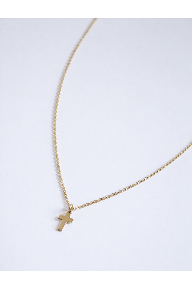 Cross Pendant Necklace, Main, color, Gold