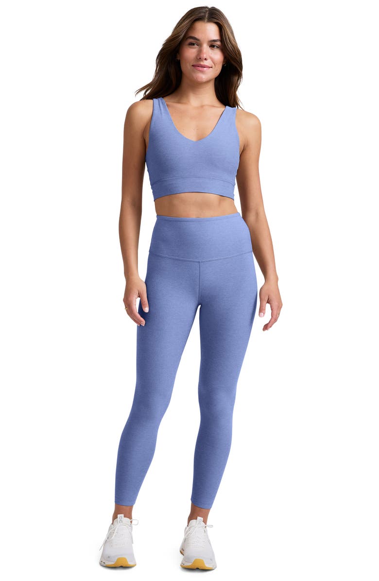 Beyond Yoga Space Dye Longline Sports Bra, Alternate, color, Washed Denim