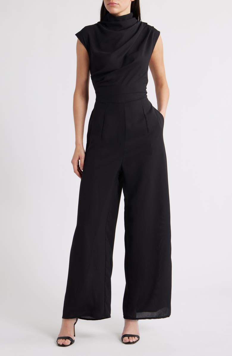 NIKKI LUND Lilou Wide Leg Jumpsuit, Main, color, Black