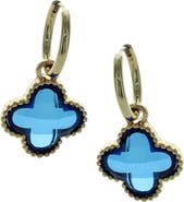 OLIVIA WELLES Ayan Crystal Drop Huggie Hoop Earrings