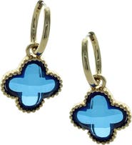 OLIVIA WELLES Ayan Crystal Drop Huggie Hoop Earrings