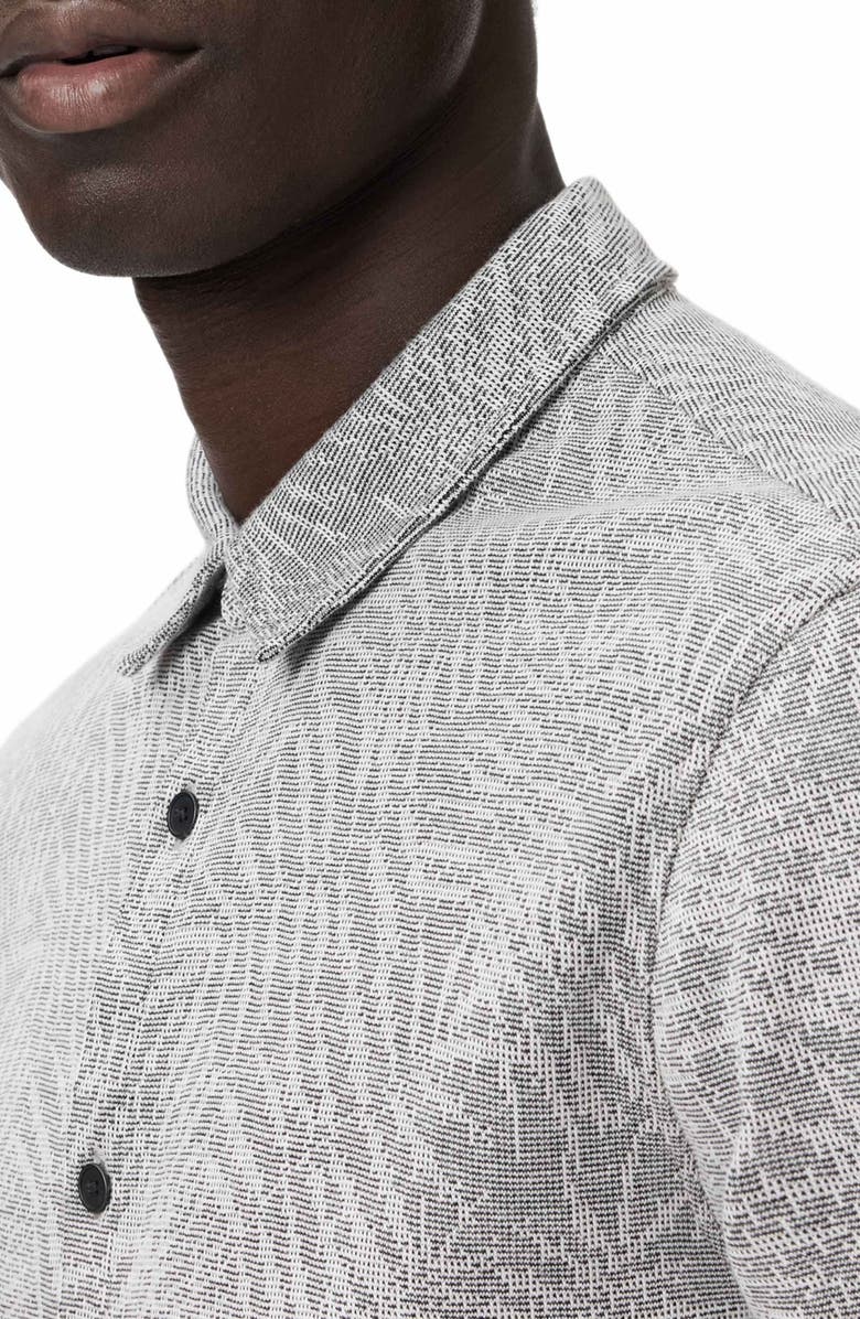 John Varvatos Paladino Jacquard Button-Up Shirt, Alternate, color, Grey Sky