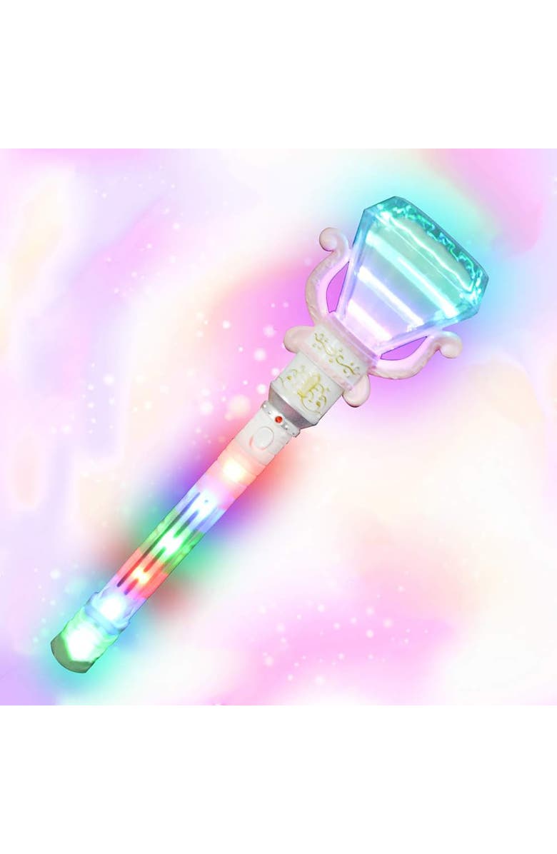 ArtCreativity Lightup Spinning Diamond Wand White, 13.5 Inch Fairy Princess, Alternate, color, White