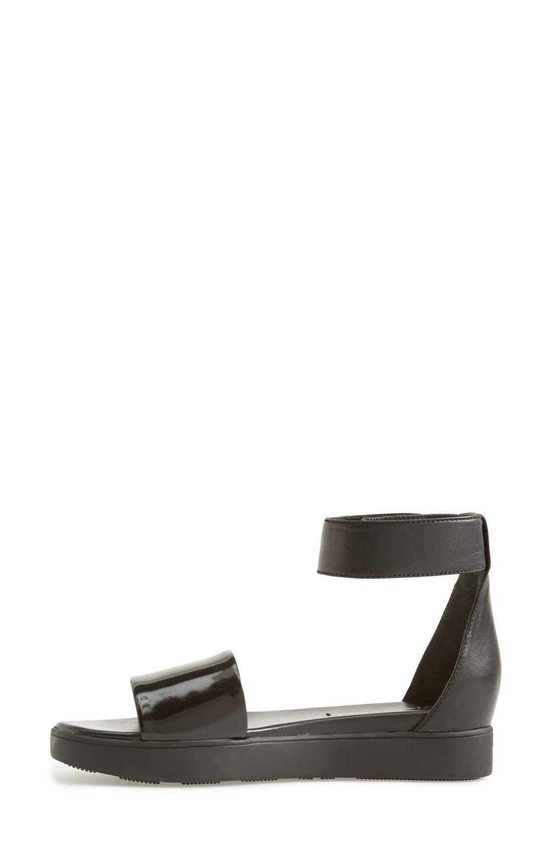 'Cativa' Ankle Strap Leather Sandal, Alternate, color, BLACK/ BLACK