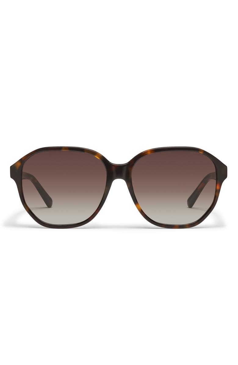 QUAY Guess Again 53mm Gradient Round Sunglasses, Main, color, Neutral Tort/ Brown
