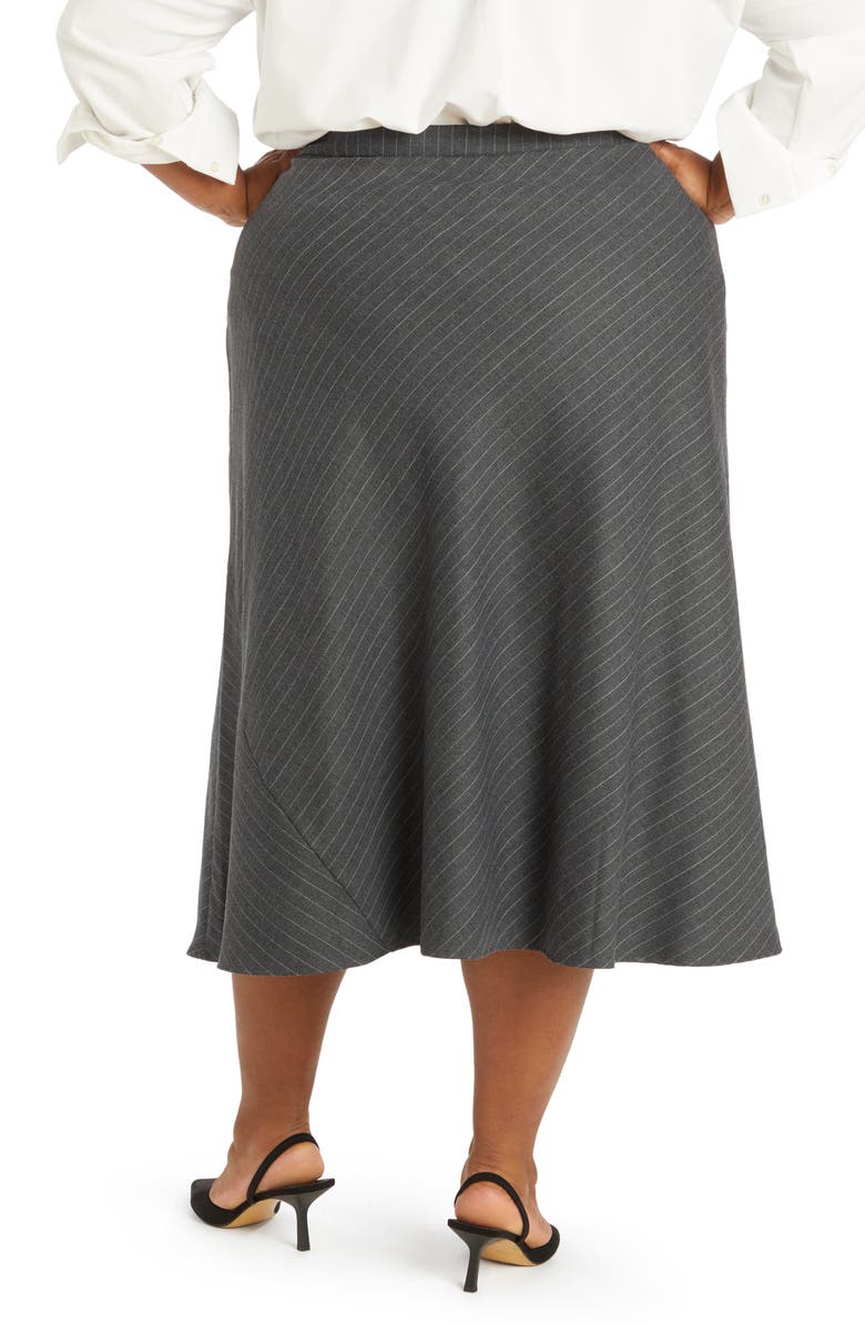 Pari Passu Chase Pinstripe Wool Blend Bias Midi Skirt, Alternate, color,
