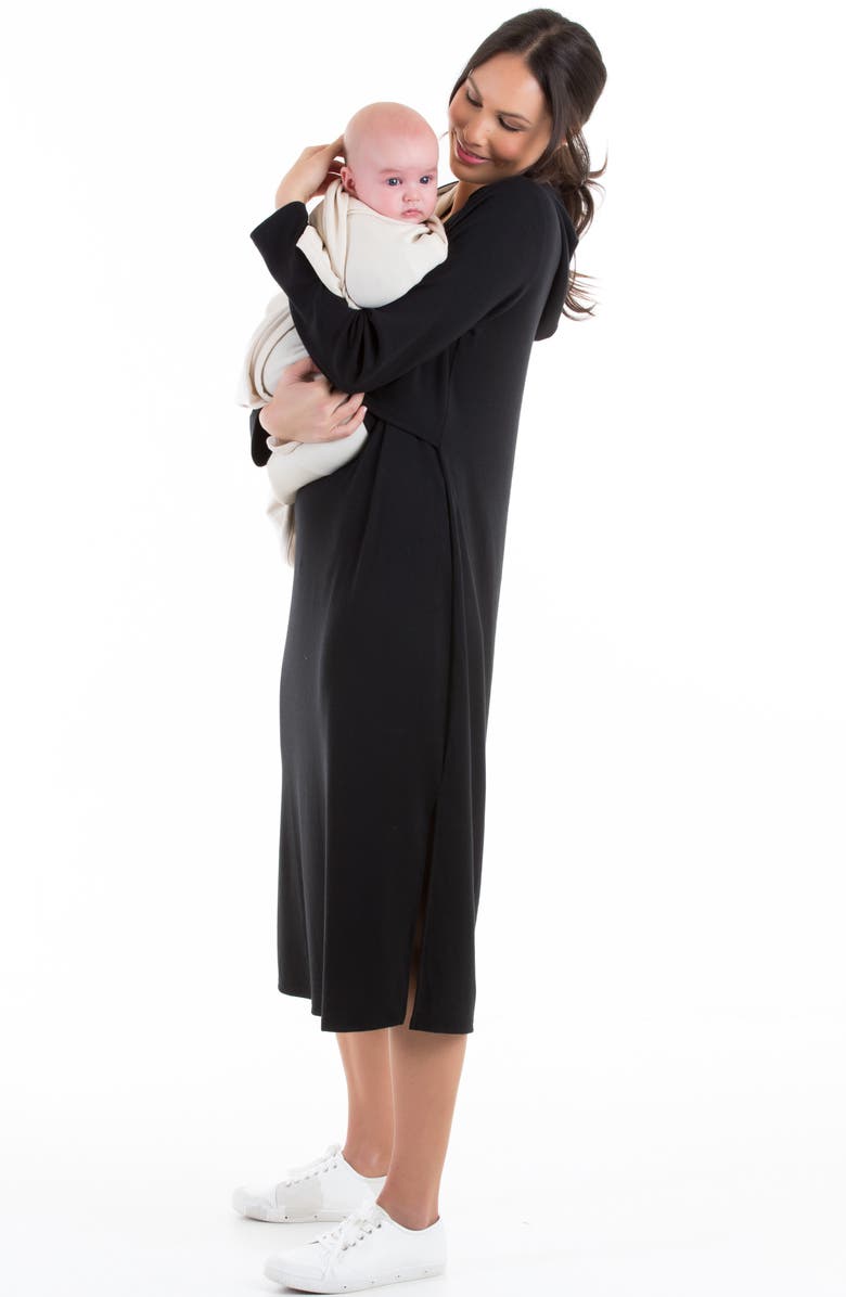 Angel Maternity Long Sleeve Hoodie Maternity/Nursing Dress, Alternate, color, 