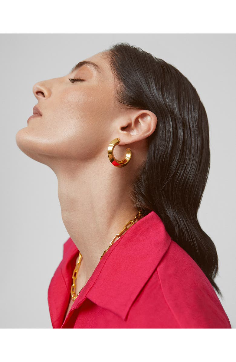 Monica Vinader Power Large Hoop Earrings, Alternate, color, 18Ct Gold Vermeil