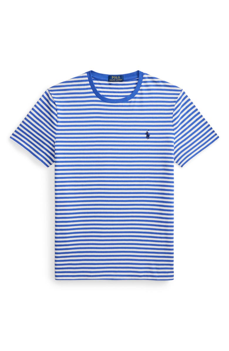 Polo Ralph Lauren Classic Fit Stripe Cotton T-Shirt, Alternate, color, New Iris Blue/ White