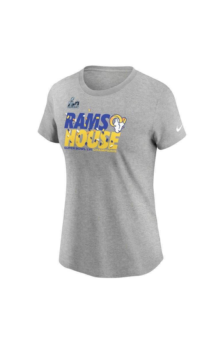 Nike Women's Nike Heathered Gray Los Angeles Rams Super Bowl LVI Champions Confetti T-Shirt, Alternate, color, 