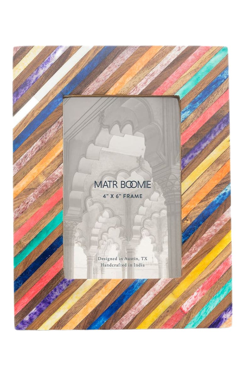 Matr Boomie Banka Mundi 4x6 Multicolor Picture Frame - Bone, Wood Handmade, Main, color, Multi Color