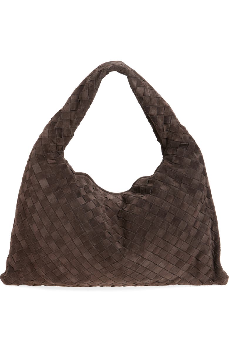 Bottega Veneta Large Hop Intrecciato Suede Hobo Bag, Alternate, color, 2190 Fondant-M Brass