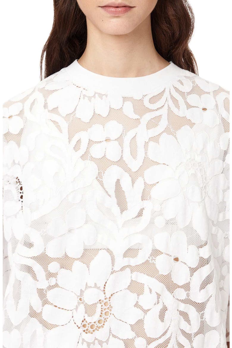 Amelie Floral Lace T-Shirt, Alternate, color, OPTIC WHITE