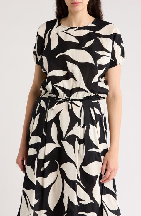 Puff Sleeve Tie Hem Crop Top
