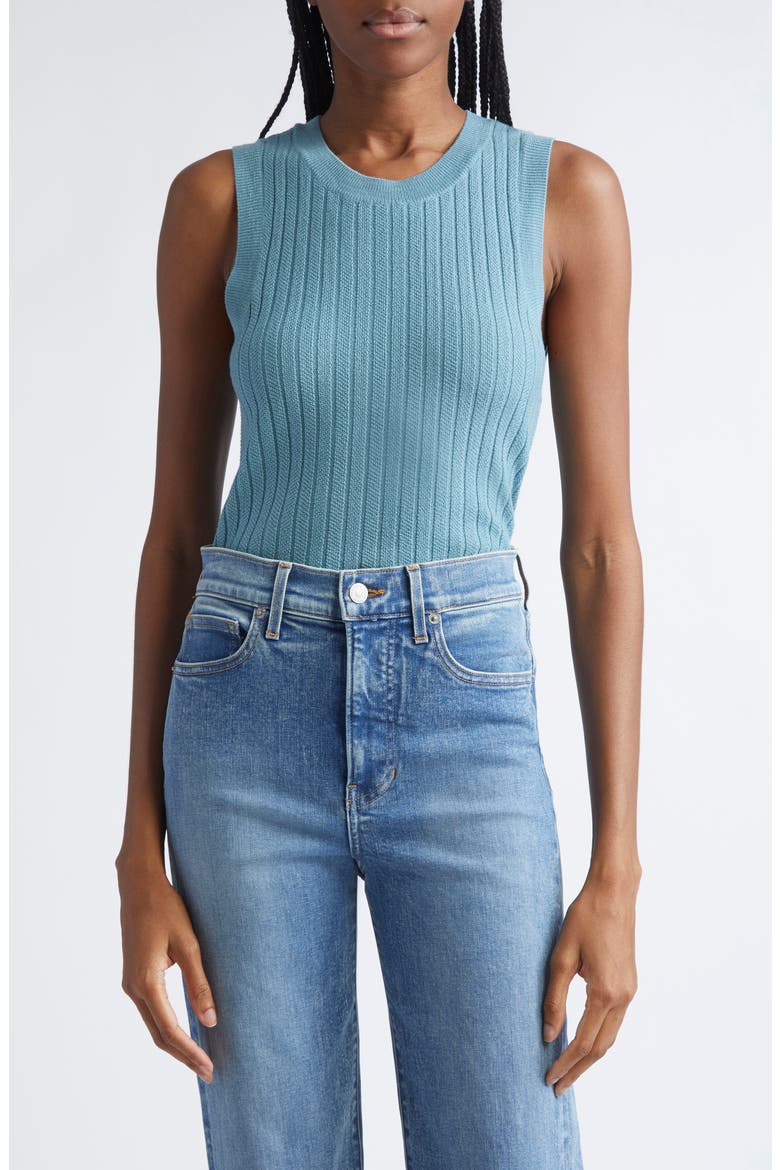 Jerrel Rib Merino Wool Tank, Main, color, LAKE MIST