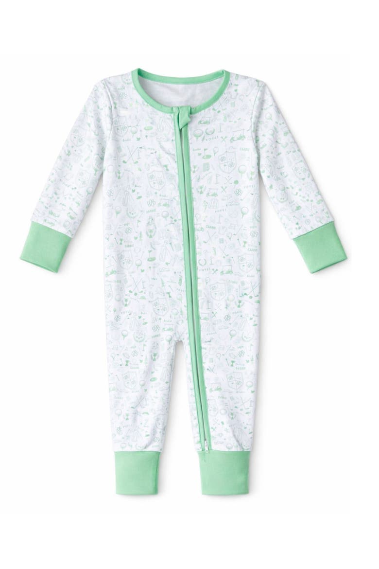 Golf Print Bodysuit, Main, color, Green/White