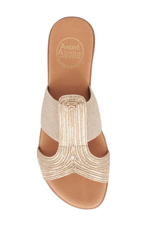 Andre Assous André Assous Noor Raffia Slide Sandal In Beige/platino