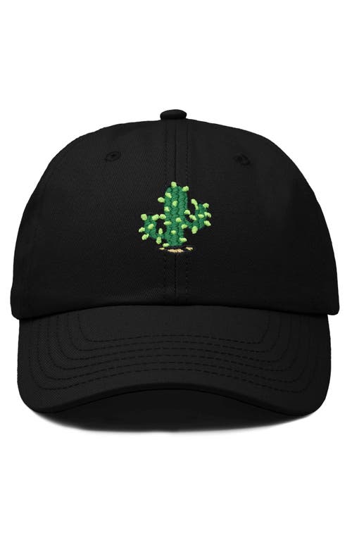 Dalix Cactus Embroidered Low Crown Cap In Black
