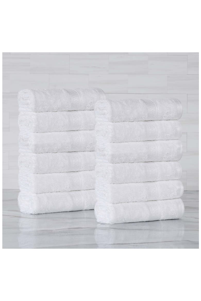 12-Pack Face Towel Set, Alternate, color, WHITE
