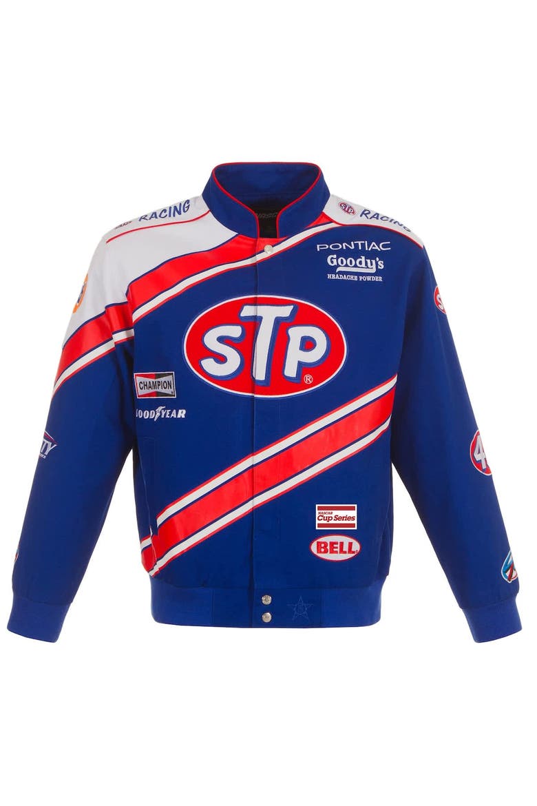 Men's JH Design Blue/White Richard Petty STP Full-Snap Twill Uniform Jacket, Alternate, color, Blue