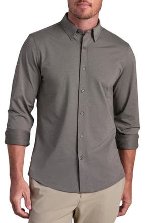 Rhone Commuter Slim Fit Button-Up Shirt in CAFE NOIR HEA · Top from Nordstrom Rack in a $245.90 outfit