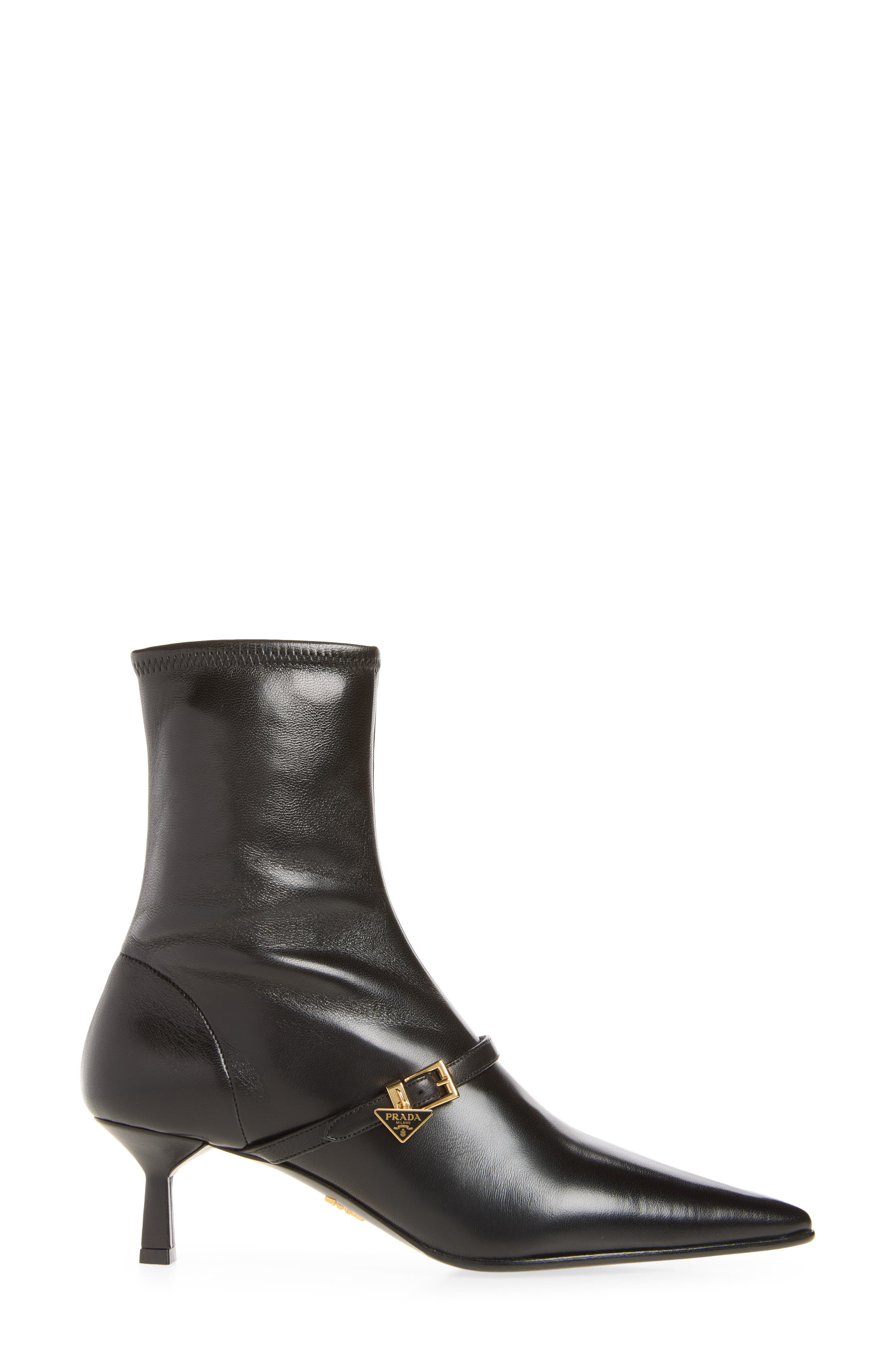 Stretch Leather Ankle Boot, Alternate, color, NERO