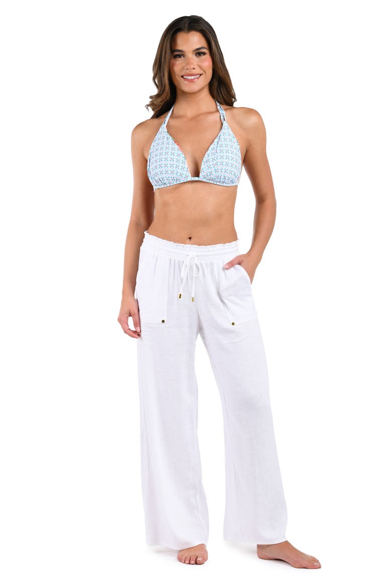 Beach Cover-Up Pants, Alternate, color, WHITE